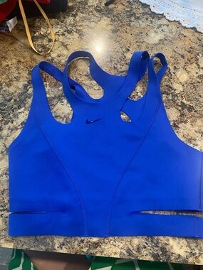 Nike Women's Royal Blue Racerback Sports Bra with Cutout Details